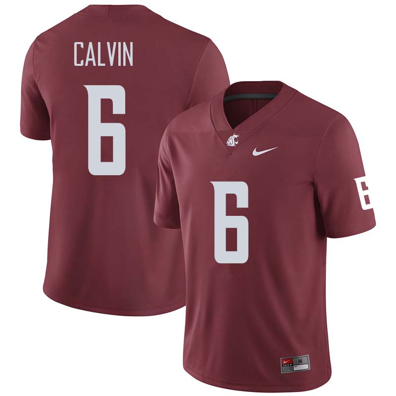 Men #6 Jamire Calvin Washington State Cougars College Football Jerseys Sale-Crimson